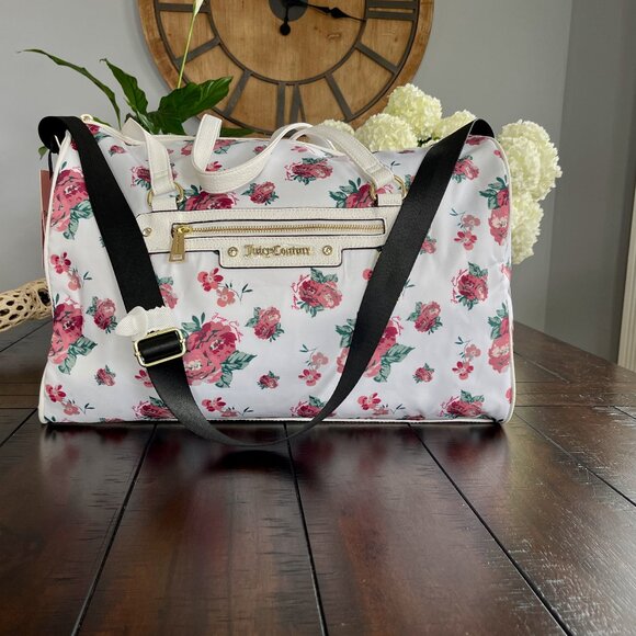 Juicy Couture Handbags - RARE Juicy Couture Lmtd Edition Floral Extra Large Weekender Travel Duffel Bag
